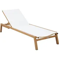 Axi Logan Ligbed in Hout Look / Crème | Lounger met Aluminium frame verstelbaar in 5 standen | Zonnebed voor buiten / tuin