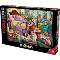 Educa Anatolische herdershond - Puzzel met hondjes in de slaapkamer - 1000 stukjes
