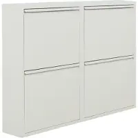 NATURN LIVING Metalen schoenenkast 4 vakken - 75 x 103 x 17 cm - set van 2 Schoenenkasten - Opbergrek - Schoenen Opbergkast - Schoenenrek - Kast - Organizer - Schoenenkast - Opbergkast - Mat Wit