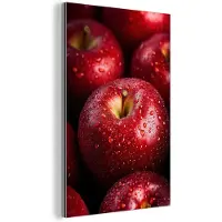 MuchoWow Aluminium schilderij 120x180 cm - Wanddecoratie metaal - Rood - Appels - Fruit - Metalen muurdecoratie woonkamer - Decoratie industrieel - Foto op dibond - Industriële accessoires slaapkamer