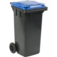 ESE Mini Container - 120 liter Grijs - Kliko Afval Container 120liter - Afvalbak 120l - Blauw deksel