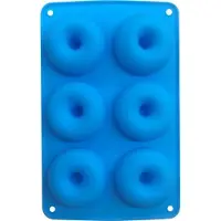 WDMT Siliconen bakvormen donuts van | 17,5 x 27,5 x 3,5 cm | Siliconen mallen | Bakvormen rond | Blauw