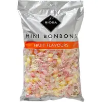 RIOBA Mini bonbons fruit flavours / Mini fruitzuurtjes diverse smaken 1000 gram