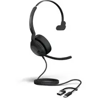 Jabra Evolve2 Bedraad & Draadloos Headset Over het hoofd USB Met bluetooth Active Noise-cancelling Mono 50 Zwart