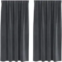 vidaXL Verduisterende gordijnen 2 st Lichtgrijs 140 x 175 cm fluweel