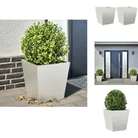 vidaXL Plantenbakken 2 st 40x40x40 cm roestvrij staal