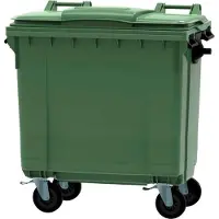 ESE Afvalcontainer 770 liter groen - 4 wielen - met deksel - voor groenafval