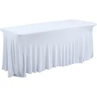 Oviala - Witte elastische hoes voor een inklapbare tafel van 180 cm