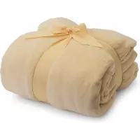 Lumaland Sofa deken met mouwen + voetenzak - 150 x 180 + 35 cm - Beige