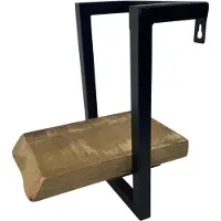 WDMT Wandrek | Zwevend wandrek hout metaal 1-laags van | 24 x 20 x 30 cm | Industriële wand decoratie vervaardigd uit hout en metaal | Bruin