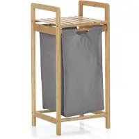 Lumaland Bamboe wasmand - 33 x 33 x 73 cm - Donkergrijs