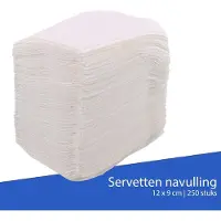 WDMT Servetten Navulling – 100 Stuks Papieren Servetten (12,5 x 8 cm) – Milieuvriendelijk en Hygiënisch – Geschikt voor Universele Dispensers – Voor Horeca & Thuisgebruik – Wit