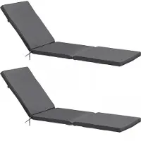 Oviala - Set van 2 grijze polyester zonnebedkussens 186 x 53 x 5 cm - Picchu