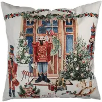 Clayre & Eef Kussenhoes 45x45 cm Wit Polyester Kerst