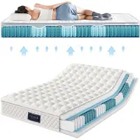 Merax 7-Zone Pocketvering Matras - Kaltschaum Comfort - Oeko-Tex Goedgekeurd - H3 (Medium-Firm) - 160x200 cm - 25 cm Dikte