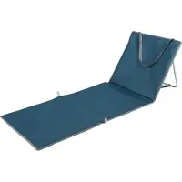 WDMT Strandmat met Rugleuning - 158 x 51 x 45 cm - Opvouwbaar - Campingstoelen - Strandmatten - Strandstoel - Inklapbaar - Draagbaar - Tas - Campingstoel - Strandmatten - Blauw