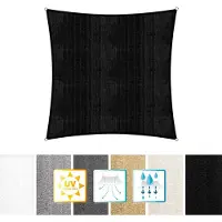DS Produkte Vierkante luifel van incl. spankoorden|Vierkant 5 x 5 m| 160 g/m² - zwart