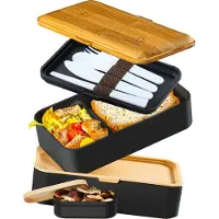 Umami Lunchbox - Premium, BPA-Vrij: 2 Containers, Bestek & Sauspotje - Geschikt voor Magnetron/Vaatwasser/Vriezer - Perfect voor Volwassenen & Kinderen