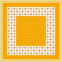 Sovie TWEE stuks - Oranje tafelkleed met bloemen - Airlaid Papier - 80 x 80 cm -