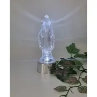 Cortina Maria beeldje - LED verlichting - Transparant - Wit led - Zilver - 19 cm - Beeld - Figuur - Maria