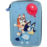 VProDeti Dubbel Etui met Rits – Gevulde Tekenset voor Kinderen | 2 Vakken met Schoolspullen | 12,5 x 19,5 x 4,6 cm