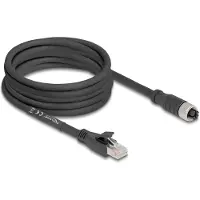 DeLOCK M12 8-pins X-gecodeerd (v) - RJ45 (m) industriële netwerkkabel | CAT5e | PVC | 5 meter
