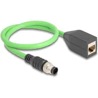 DeLOCK M12 8-pins A-gecodeerd (m) - RJ45 (v) industriële netwerkkabel | CAT5e | PUR | 0,50 meter