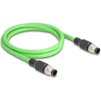 DeLOCK M12 8-pins A-gecodeerde industriële netwerkkabel | CAT5e | PUR | 1 meter