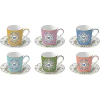Easy life Spring Parade- 100ml 12-delige Kopjes & Schotels Espresso Set- porselein- in Doos - Meerkleurig