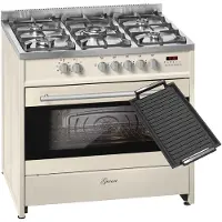 Gurari - gasfornuis - GCH E 911 Cr + grillplaat - elektrisch gasfornuis- 90 cm - Range Coocker - 121L - 8 functies -hete lucht - grill - 5 krachtige branders - 4 kw WOK - natuurgas - propaan gas