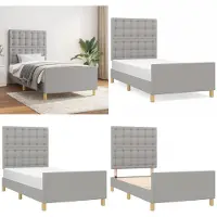 vidaXL Bedframe zonder matras 100x200 cm stof lichtgrijs