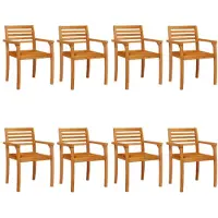 The Living Store Tuinstoel - Tuinstoelen - Tuin Stoel - Terrasstoel - Tuinstoelen 8 st 59x55x85 cm massief acaciahout