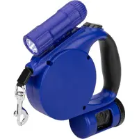 PRIMEMATIK - Blauwe uitschuifbare hondenriem met dispenser voor zakjes