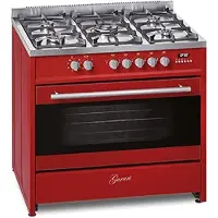 Gurari GCH E 911 R, Gasfornuis 90 cm/Reiscooktoestel / 121L / 8 functies/Hot Air/Gril/ 5 hoogwaardige branders/ 4 kw WOK/Natuurgas/Propaangas