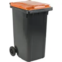 ESE Afvalcontainer 240 liter grijs met oranje deksel