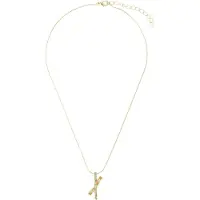 Behave – Ketting – Goudkleur met kristal – Vertakte hanger – 38+5 cm