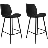 Bronx71 Industriële barkruk Barrel zwart eco leer 69 cm - Barkrukken set van 2 - barstoel