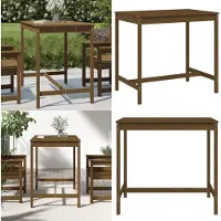 vidaXL Tuintafel, honingbruin, 121x82,5x110 cm, massief grenenhout - Tuintafel - Tuintafels - Buitenmeubel - Terrastafel