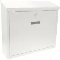 PRIMEMATIK - Metalen brievenbus voor brieven en post witte 350x90x320 mm