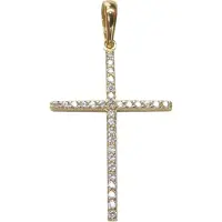 Christian Gouden kruis met zirkonia's hanger