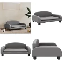 vidaXL Hondenbed Grijs 70x45x30 cm Kunstleer - Hondenbed - Hondenbedden - Hondenbank - Dierenbank