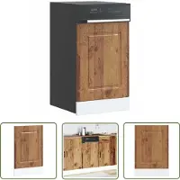 vidaXL Vaatwasserbeschermer - Vaatwaspaneel - Vaatwaspaneel Kalmar 45x1,5x67 cm bewerkt hout oud houtkleurig - Keukenaccessoires - Houten Paneel - Oud Hout