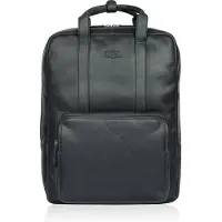 SPARWELL Kompact Karson Leren laptop rugzak 15.6 inch | Zwart