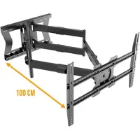Nanook TV-beugel met dubbele lange arm tot 100 cm - Draaibaar/Kantelbaar - 42-85 inch - Max. 80 kg - VESA 100x100 t/m 600x400 - Dubbele arm