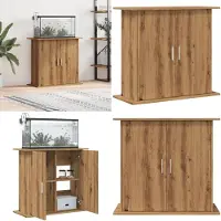 vidaXL Aquariumstandaard Artisan Eikenhout 81x36x73 cm Bewerkt Hout