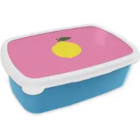 MuchoWow Broodtrommel Blauw - Lunchbox Citroen - Geel - Fris - Brooddoos 18x12x6 cm - Brood lunch box - Broodtrommels voor kinderen en volwassenen