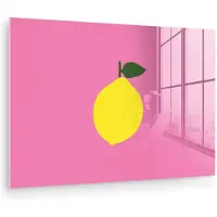 MuchoWow Glasschilderij 180x120 cm - Schilderij acrylglas - Citroen - Geel - Fris - Foto op glas - Muurdecoratie woonkamer - Wanddecoratie slaapkamer - Schilderijen