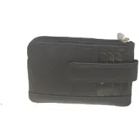 Oi zwart leren Sleutelbeursje met extra pasjesvakjes / sleuteletui met ruimte voor creditcards / soepel beursje met pasjesvakjes aan de buitenkant / RFID SAFE / zwart leer / 280