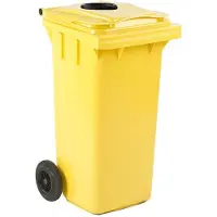 ESE Afvalcontainer 120 liter geel met glasrozet