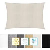 Lumaland Rechthoekige luifel van incl. spankoorden|Rechthoekig 2 x 3 m| 160 g/m² - beige
